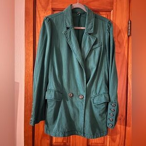 Free People Green Utility Blazer Jacket